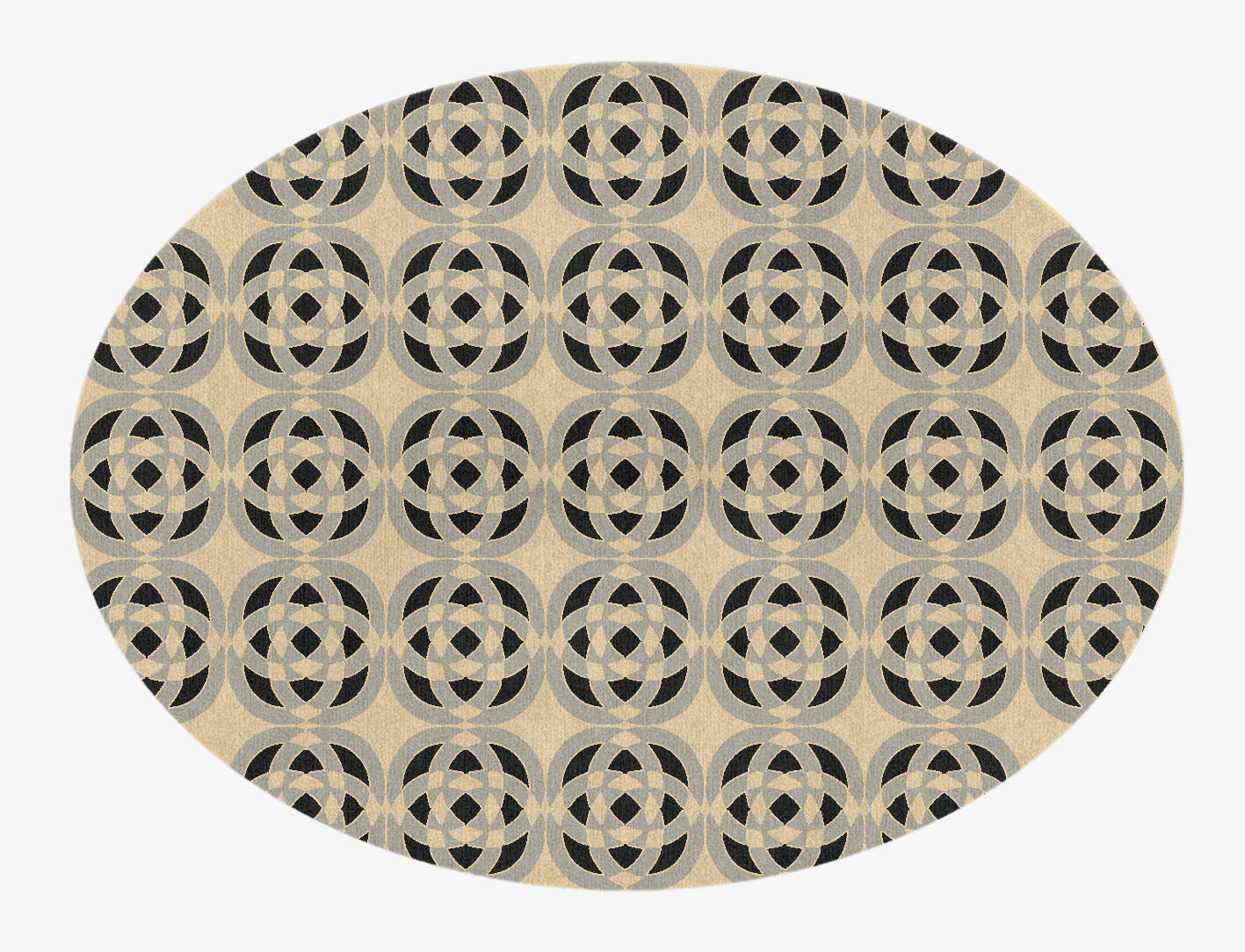 Madison Modern Geometrics Oval Hand Knotted Tibetan Wool Custom Rug by Rug Artisan