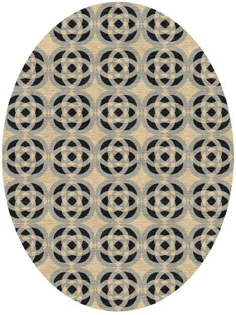 Madison Modern Geometrics Oval Hand Knotted Tibetan Wool Custom Rug by Rug Artisan