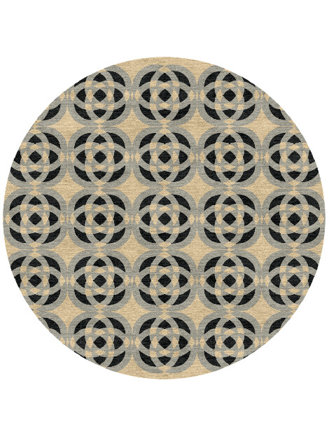 Madison Modern Geometrics Round Hand Knotted Tibetan Wool Custom Rug by Rug Artisan