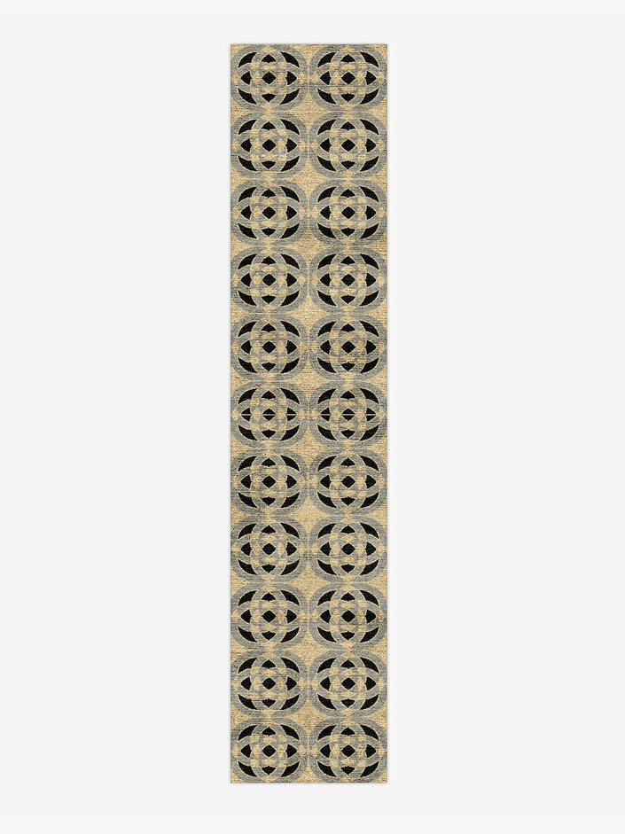 Madison Modern Geometrics Runner Hand Knotted Bamboo Silk Custom Rug by Rug Artisan