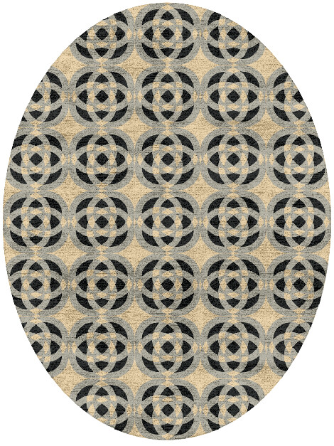 Madison Modern Geometrics Oval Hand Tufted Bamboo Silk Custom Rug by Rug Artisan