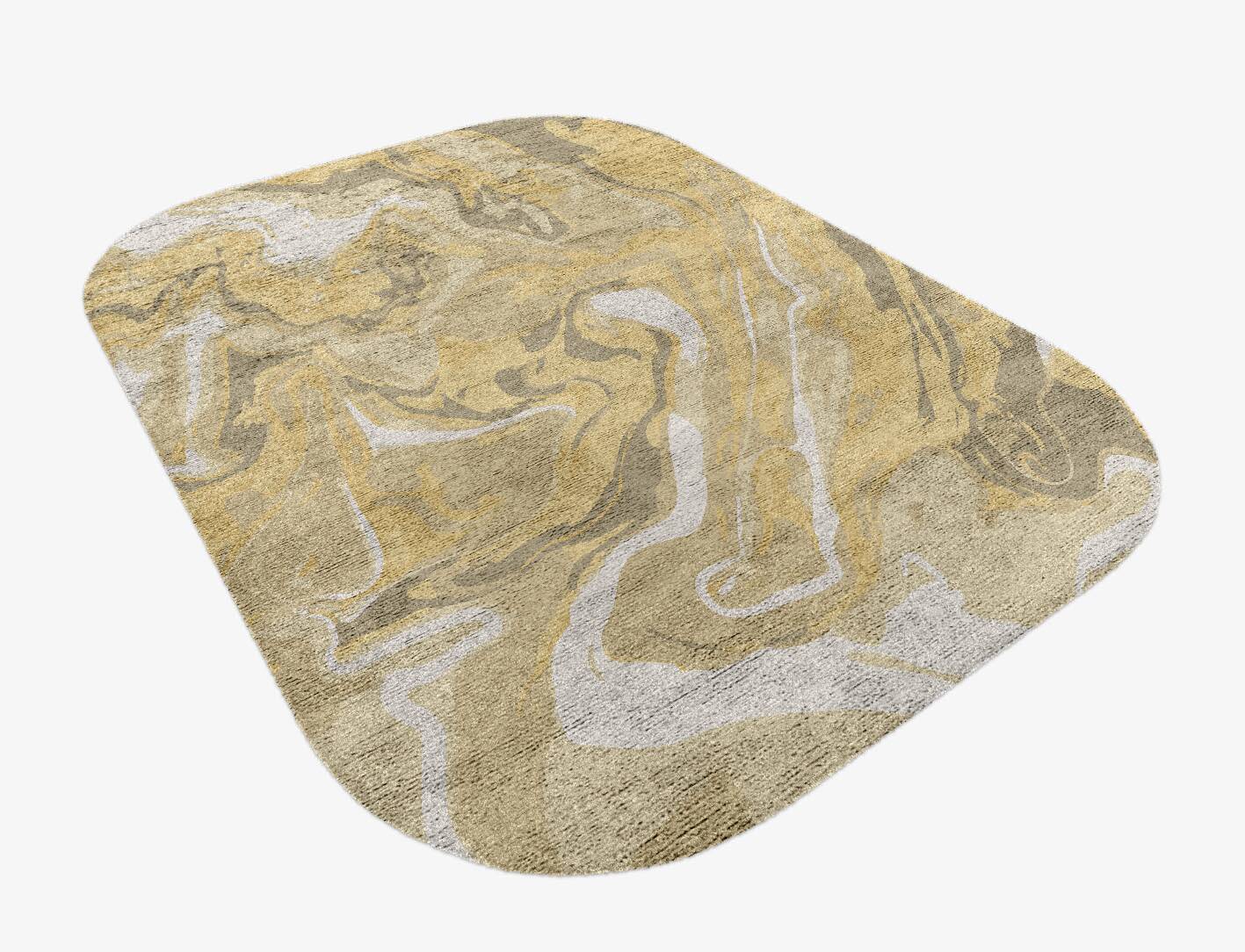 Maelstrom Surface Art Oblong Hand Knotted Bamboo Silk Custom Rug by Rug Artisan