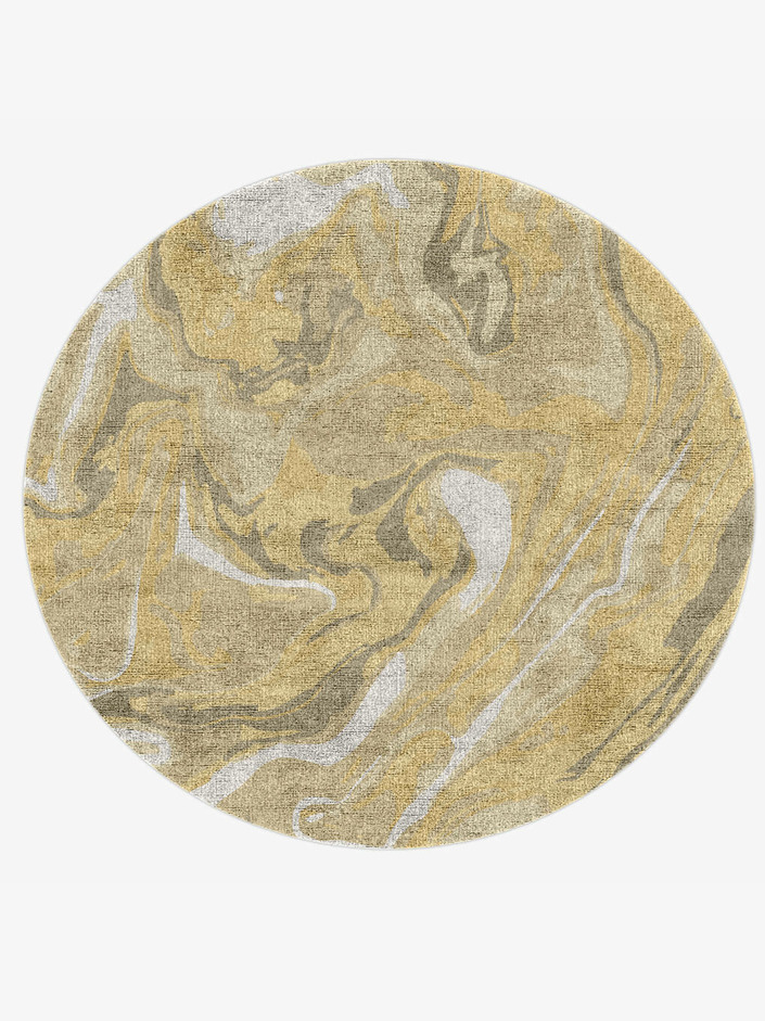 Maelstrom Surface Art Round Hand Knotted Bamboo Silk Custom Rug by Rug Artisan