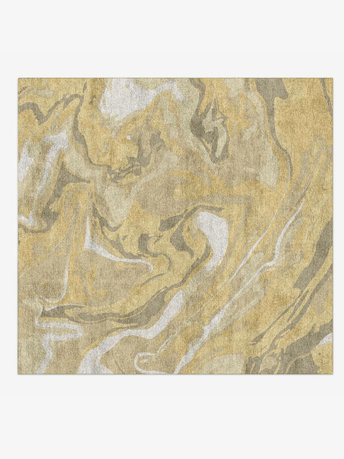 Maelstrom Surface Art Square Hand Knotted Bamboo Silk Custom Rug by Rug Artisan