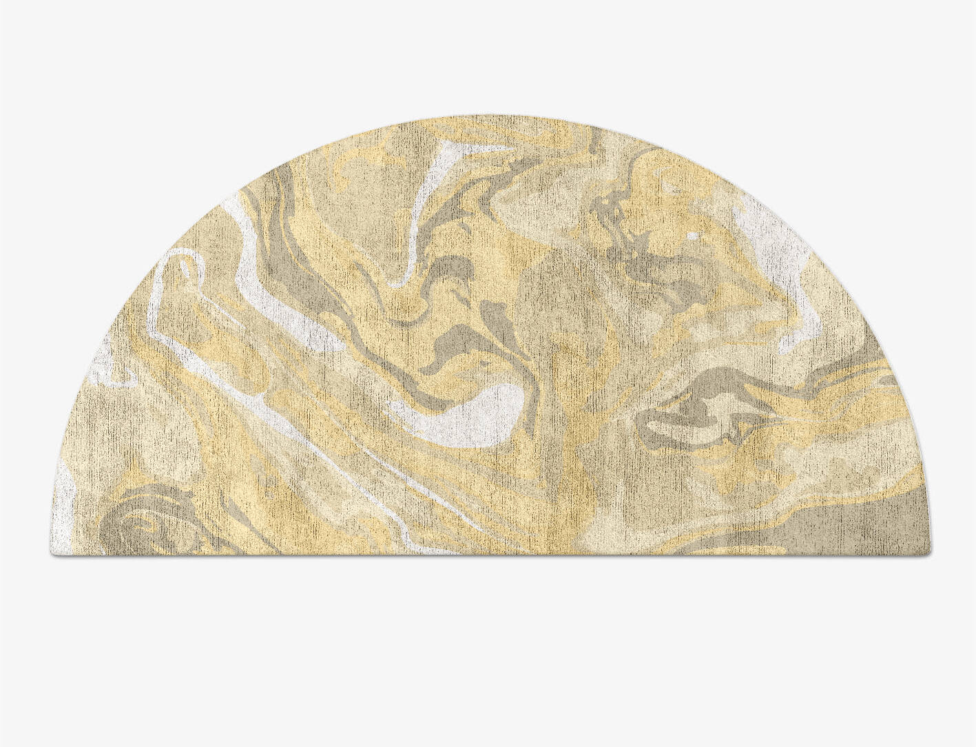 Maelstrom Surface Art Halfmoon Hand Tufted Bamboo Silk Custom Rug by Rug Artisan
