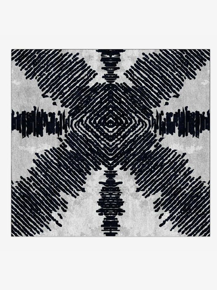 Magnetism Batik Square Hand Knotted Bamboo Silk Custom Rug by Rug Artisan