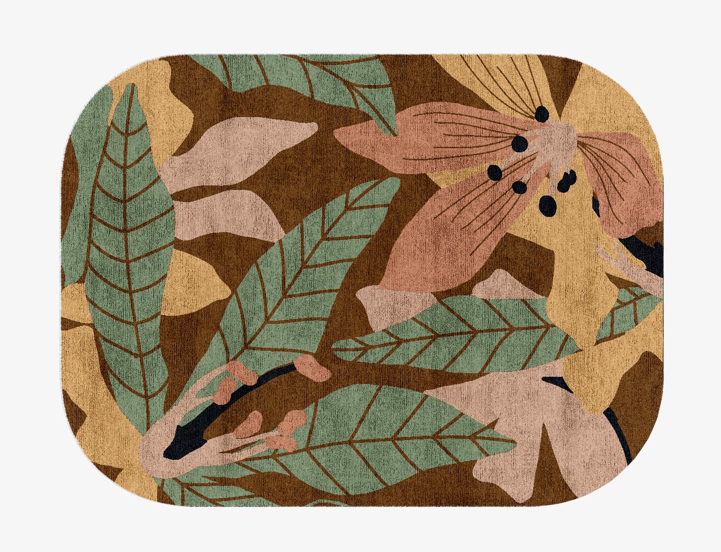 Magnolia Field of Flowers Oblong Hand Knotted Bamboo Silk Custom Rug by Rug Artisan