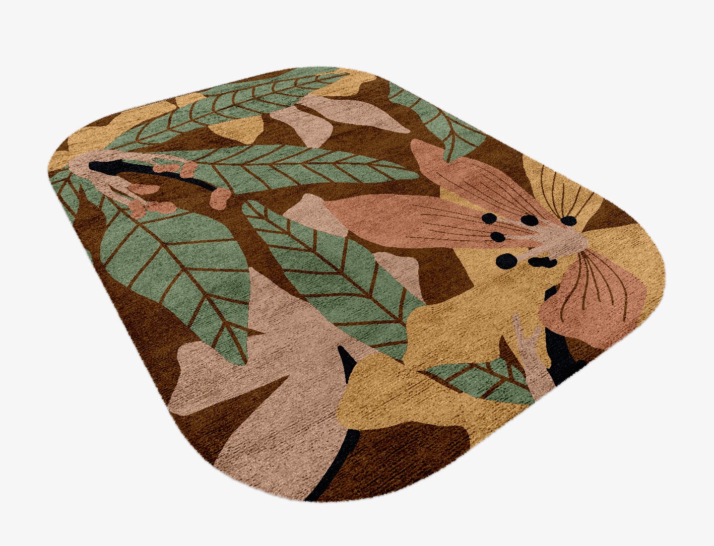 Magnolia Field of Flowers Oblong Hand Knotted Bamboo Silk Custom Rug by Rug Artisan