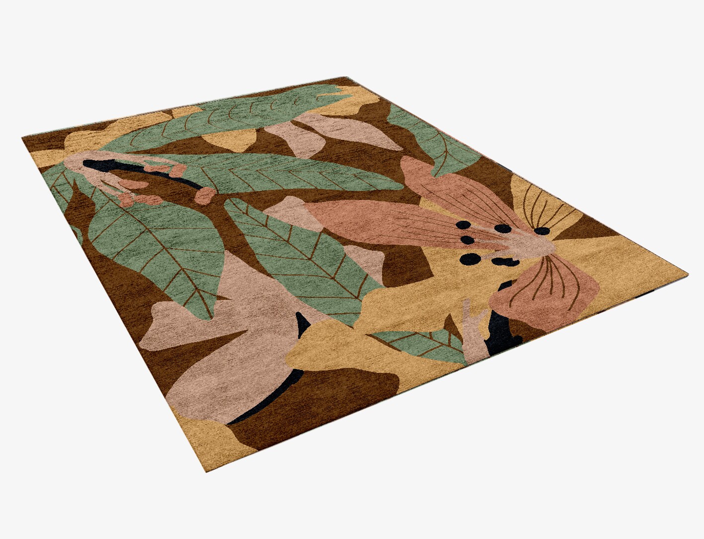 Magnolia Field of Flowers Rectangle Hand Knotted Bamboo Silk Custom Rug by Rug Artisan