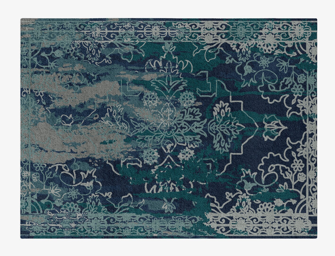 Mahtab Persian Bagh Rectangle Hand Tufted Pure Wool Custom Rug by Rug Artisan