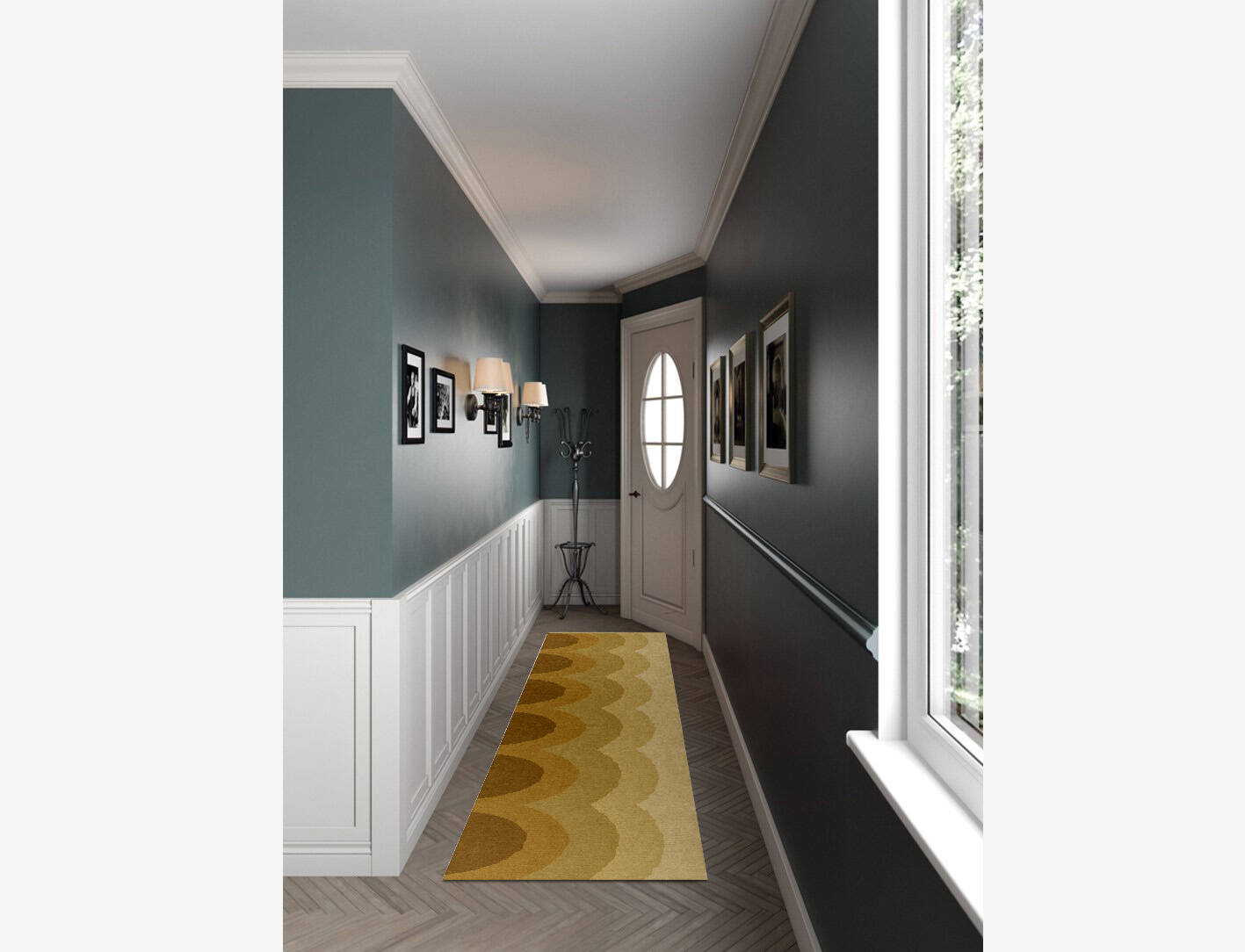Malibu Gradation Runner Hand Knotted Tibetan Wool Custom Rug by Rug Artisan