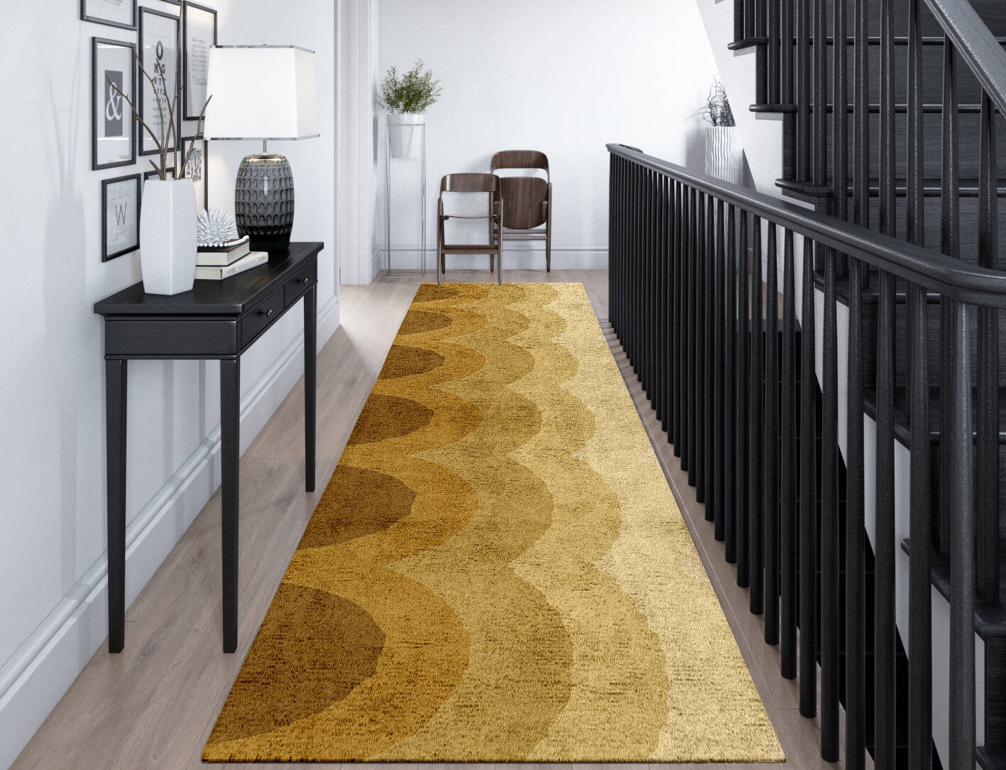 Malibu Gradation Runner Hand Tufted Bamboo Silk Custom Rug by Rug Artisan