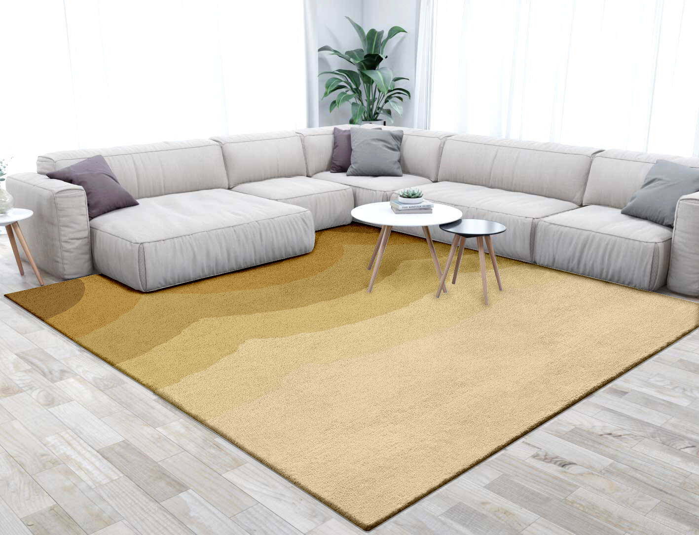 Malibu Gradation Square Hand Tufted Pure Wool Custom Rug by Rug Artisan