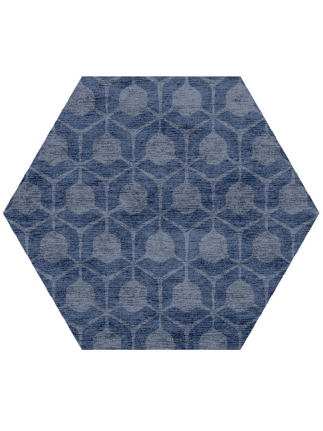 Manifold Minimalist Hexagon Hand Knotted Bamboo Silk Custom Rug by Rug Artisan