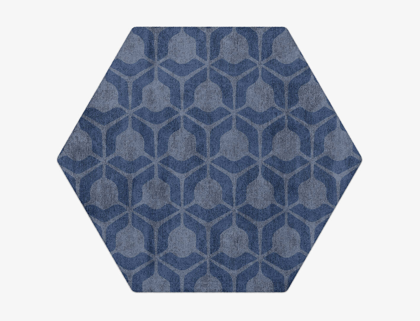 Manifold Minimalist Hexagon Hand Tufted Bamboo Silk Custom Rug by Rug Artisan