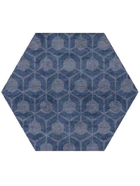 Manifold Minimalist Hexagon Hand Tufted Bamboo Silk Custom Rug by Rug Artisan
