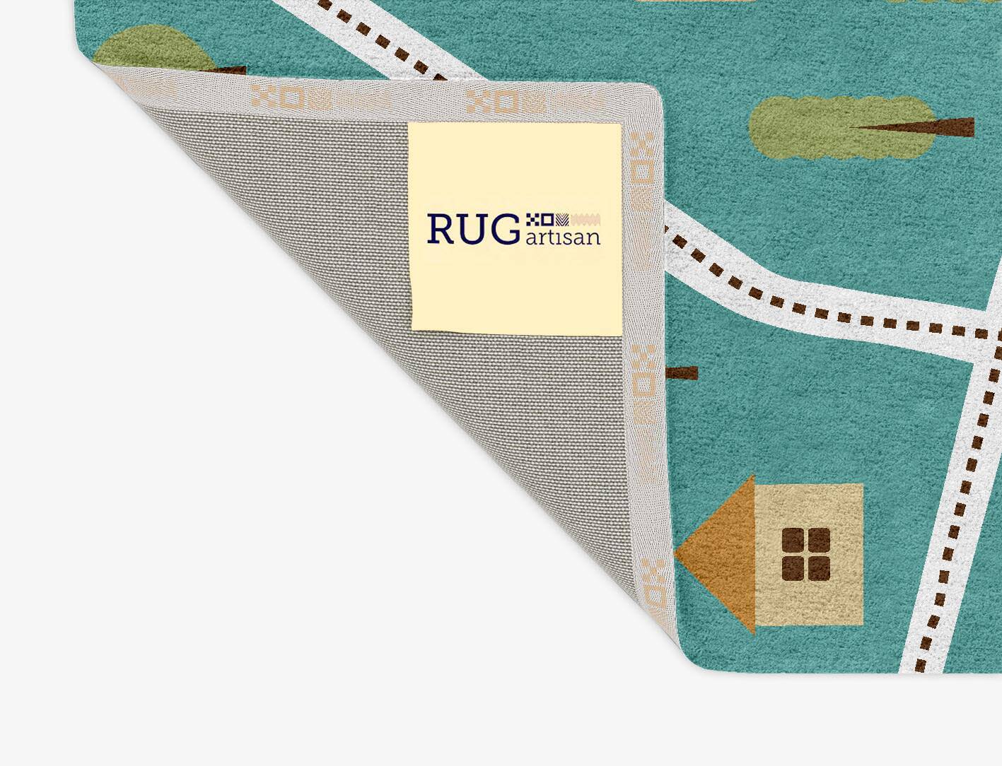 Map Curious Mind Rectangle Hand Tufted Pure Wool Custom Rug by Rug Artisan