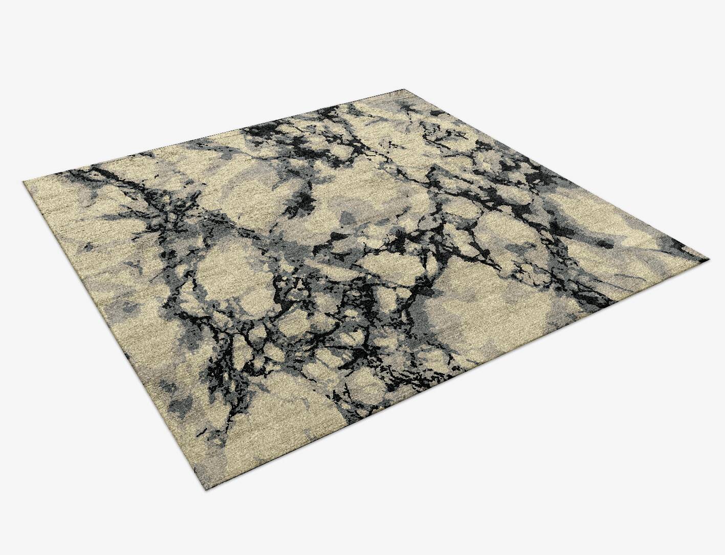 Marble Surface Art Square Hand Knotted Bamboo Silk Custom Rug by Rug Artisan