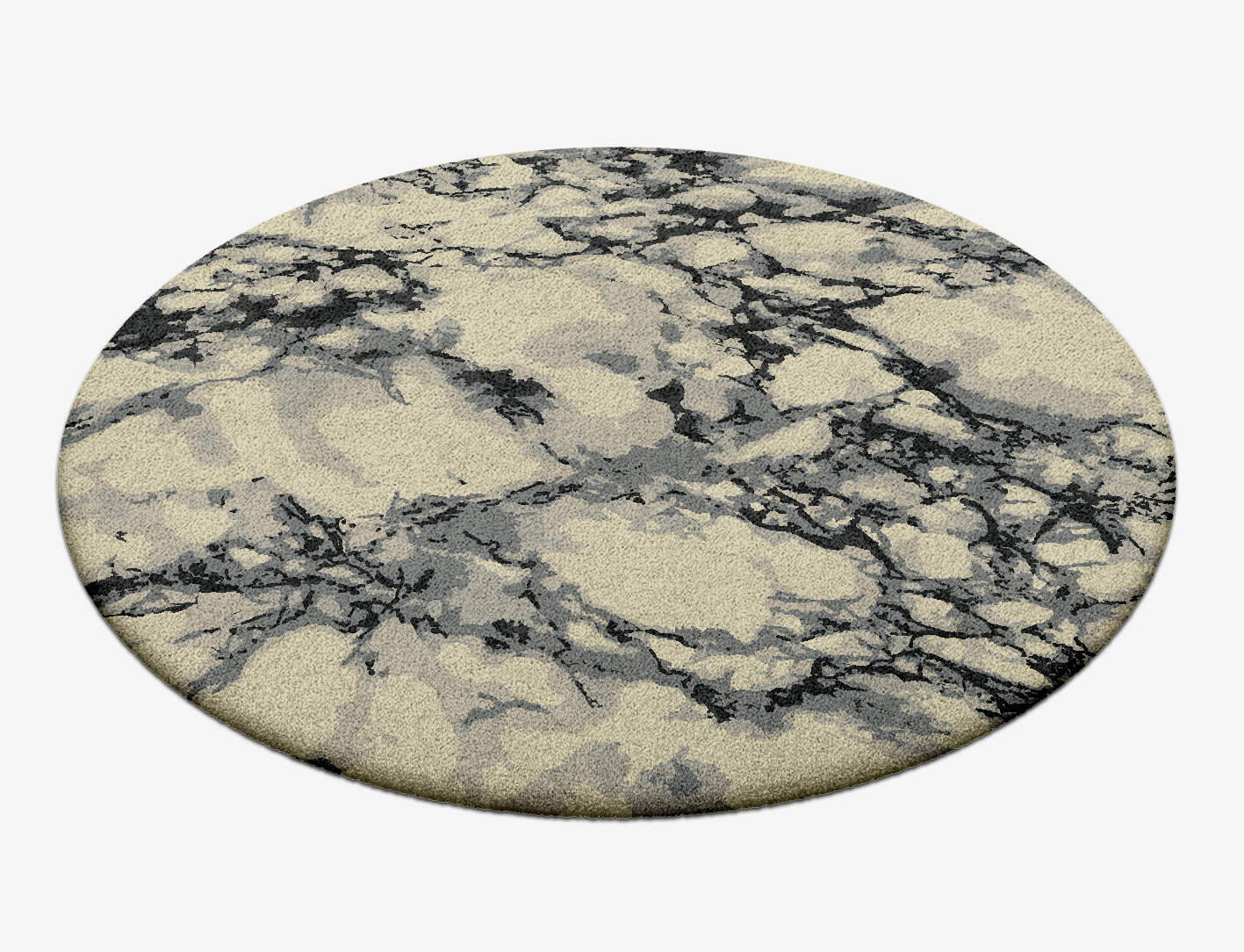 Marble Surface Art Round Hand Tufted Pure Wool Custom Rug by Rug Artisan