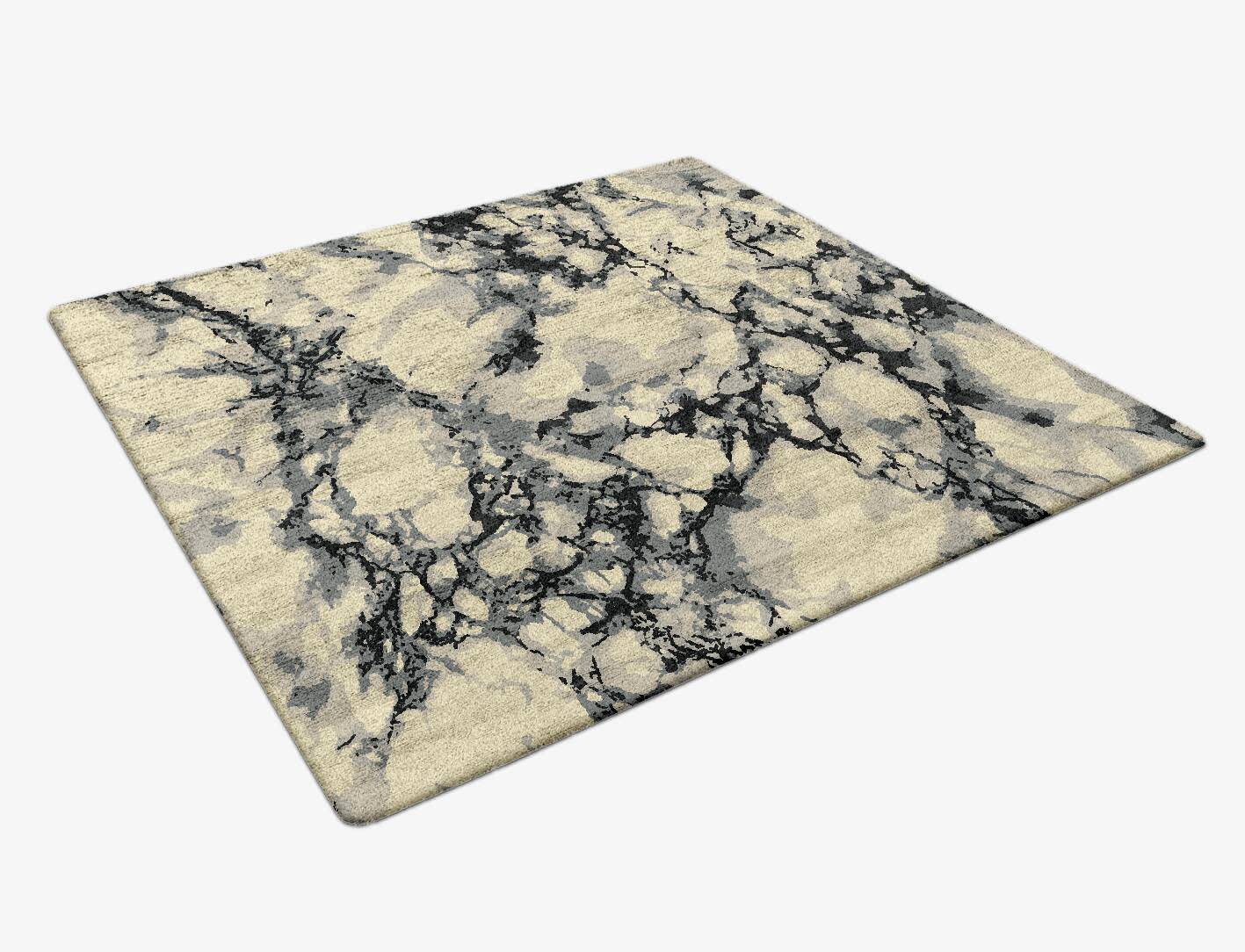 Marble Surface Art Square Hand Tufted Bamboo Silk Custom Rug by Rug Artisan