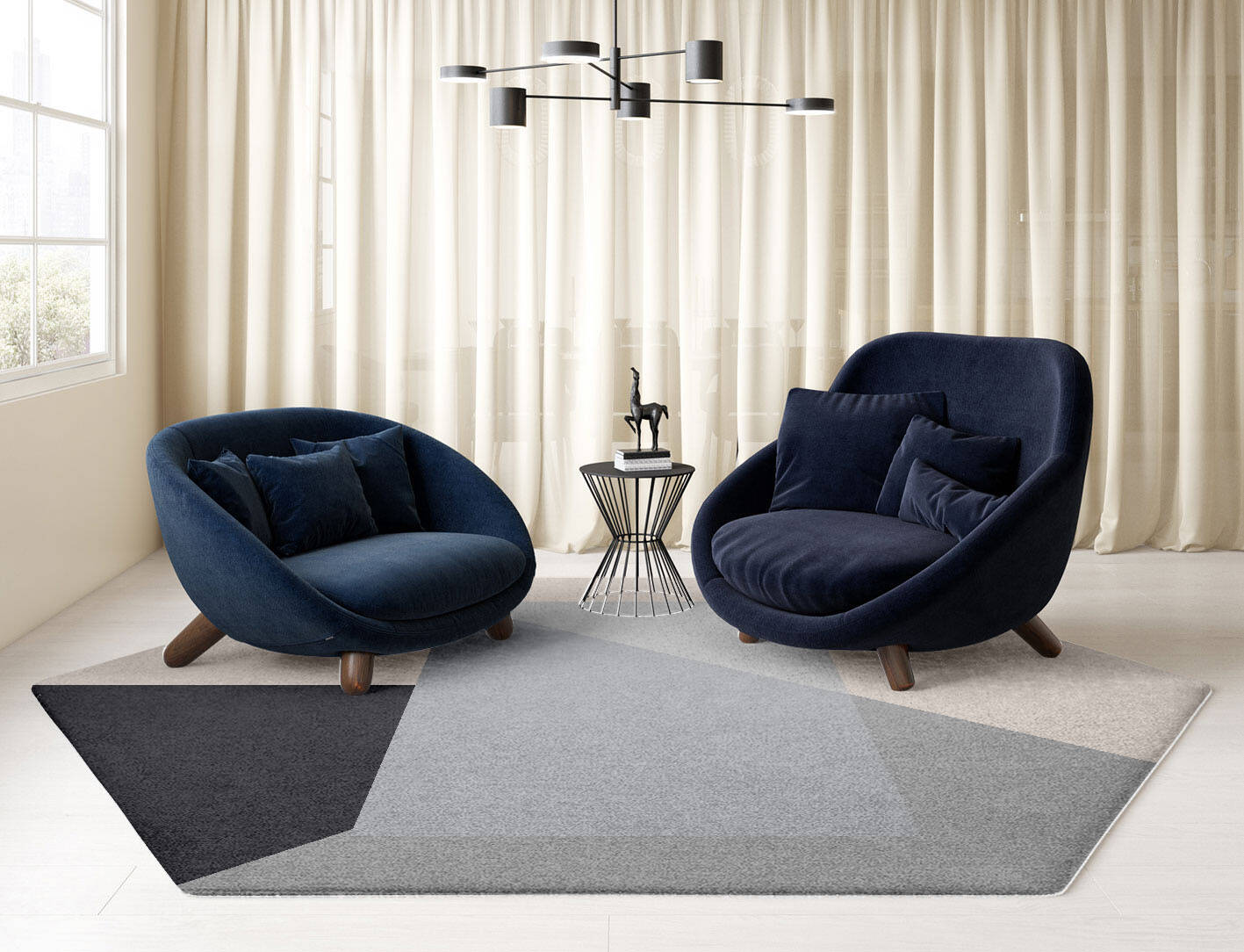 Mardy  Hexagon Hand Knotted Tibetan Wool Custom Rug by Rug Artisan