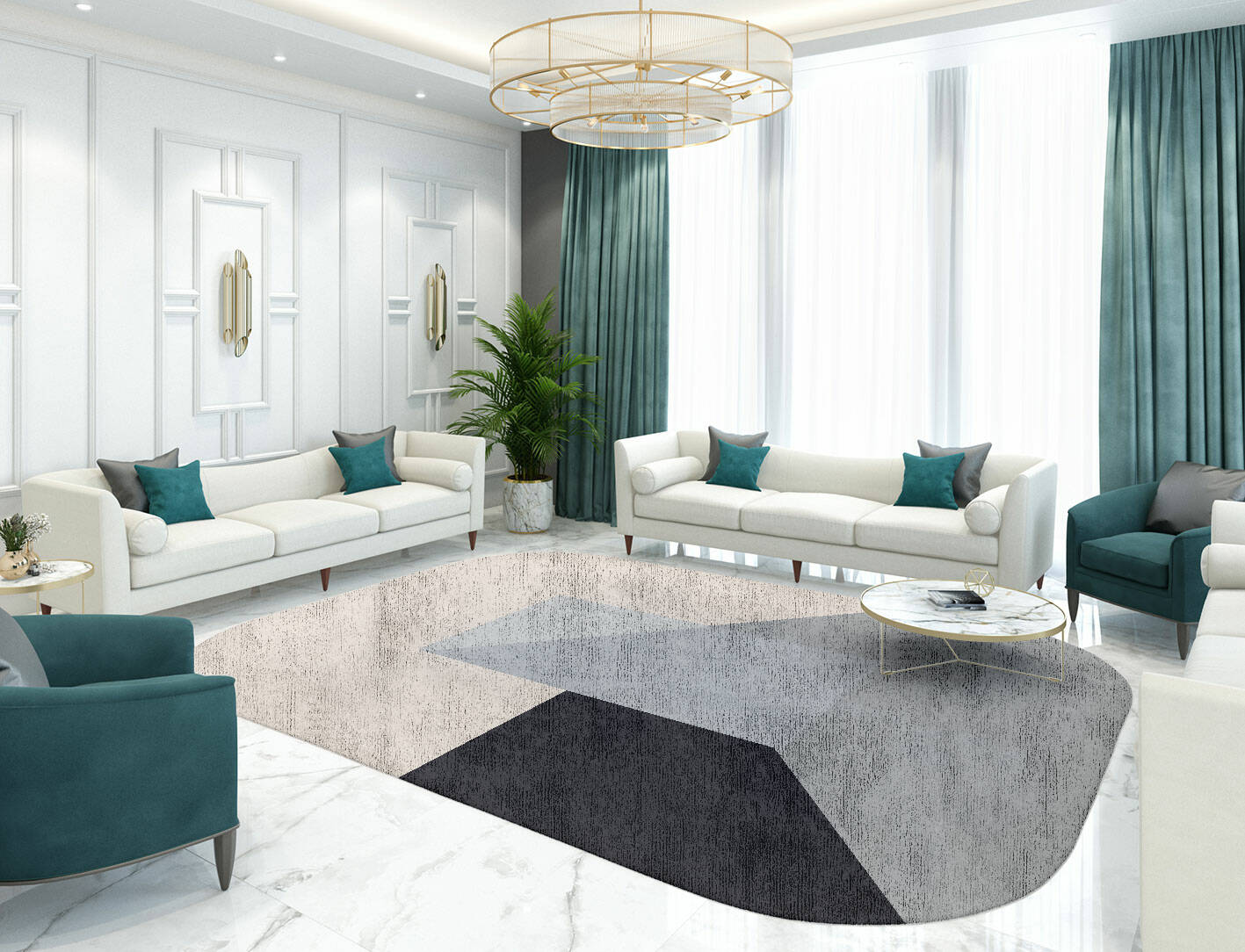Mardy  Oblong Hand Tufted Bamboo Silk Custom Rug by Rug Artisan