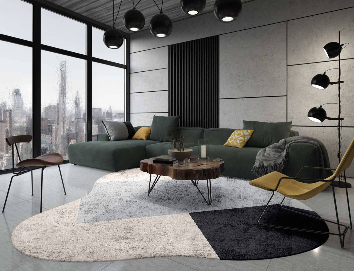 Mardy  Splash Hand Tufted Bamboo Silk Custom Rug by Rug Artisan