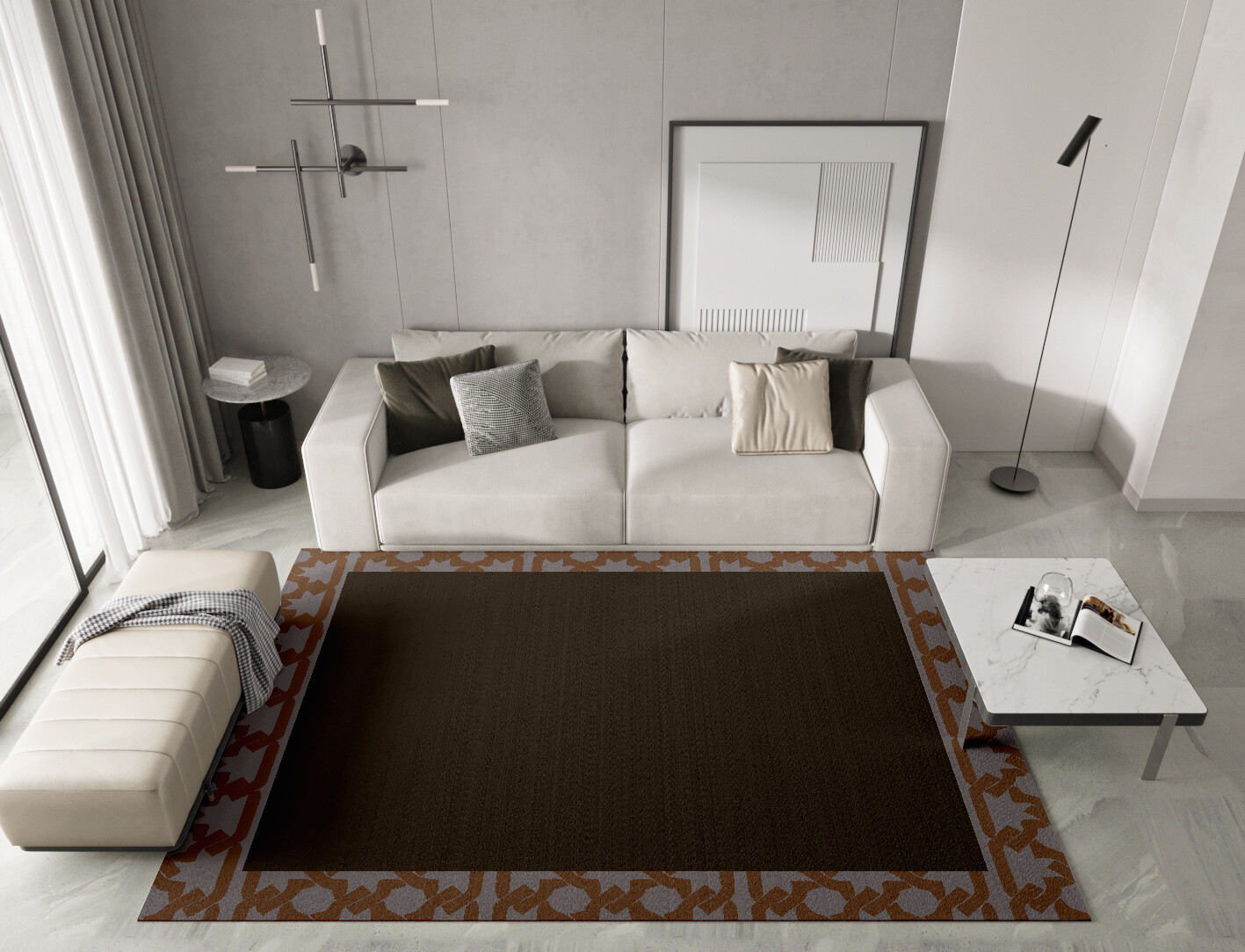 Margo Geometric Rectangle Hand Knotted Tibetan Wool Custom Rug by Rug Artisan