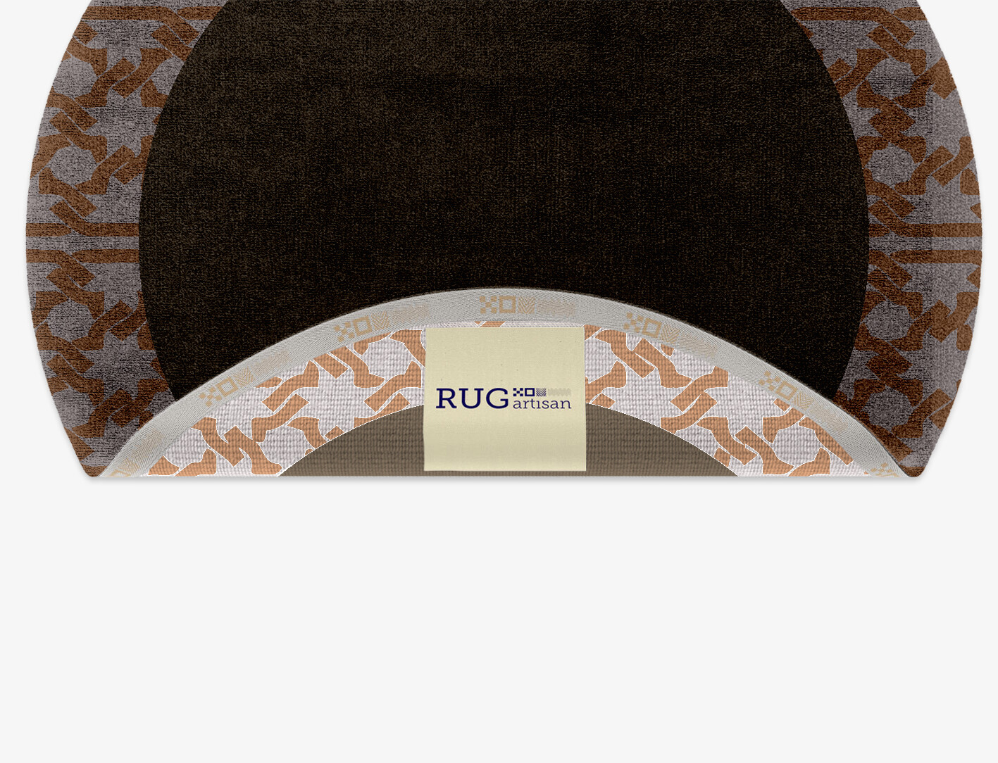 Margo Geometric Round Hand Knotted Bamboo Silk Custom Rug by Rug Artisan