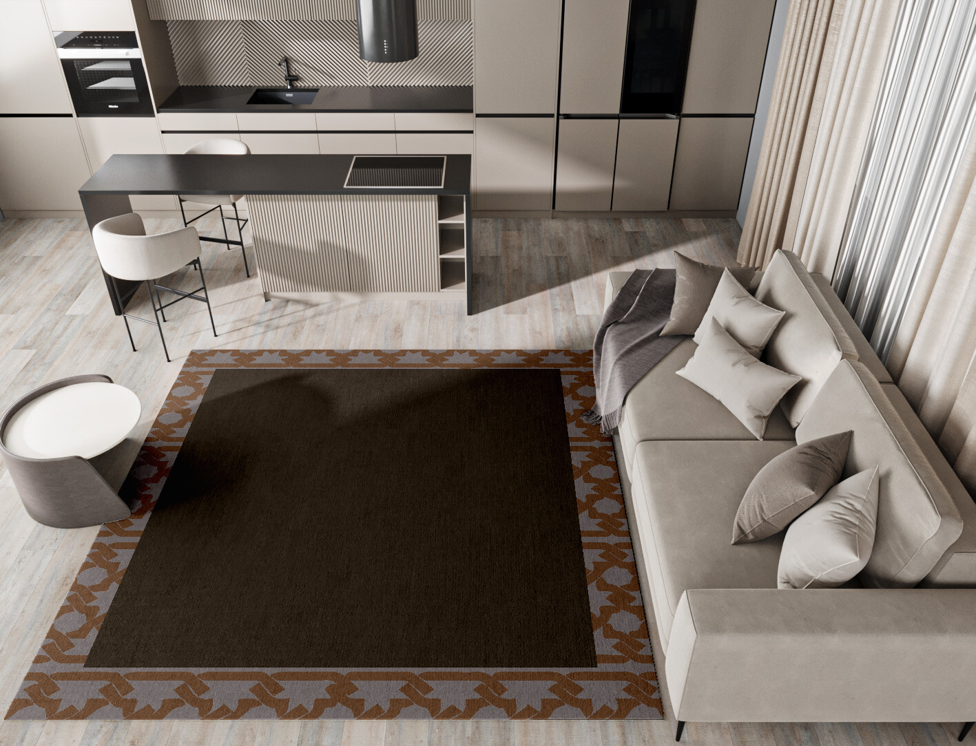 Margo Geometric Square Hand Knotted Tibetan Wool Custom Rug by Rug Artisan