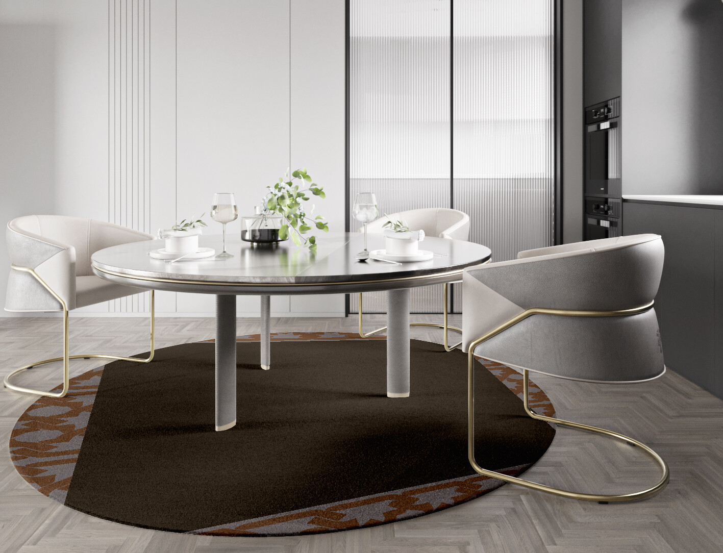 Margo Geometric Round Hand Tufted Pure Wool Custom Rug by Rug Artisan