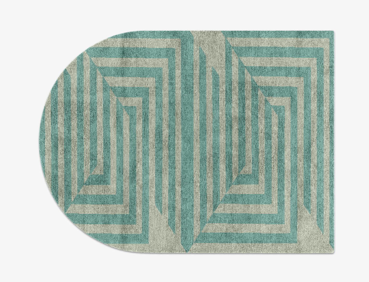 Mark Geometric Arch Hand Knotted Bamboo Silk Custom Rug by Rug Artisan