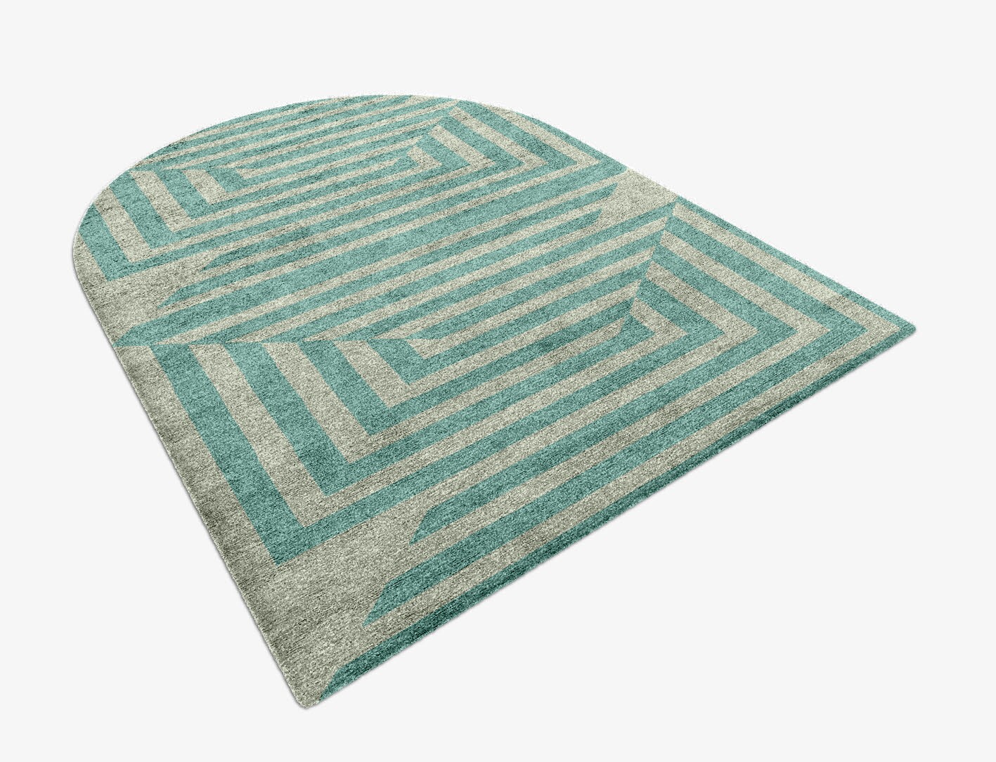 Mark Geometric Arch Hand Knotted Bamboo Silk Custom Rug by Rug Artisan