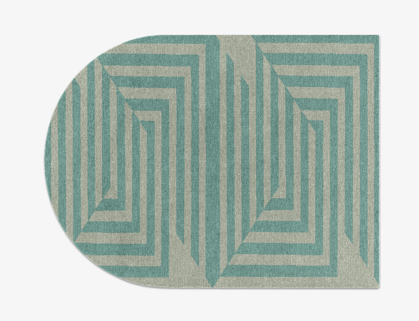 Mark Geometric Arch Hand Knotted Tibetan Wool Custom Rug by Rug Artisan