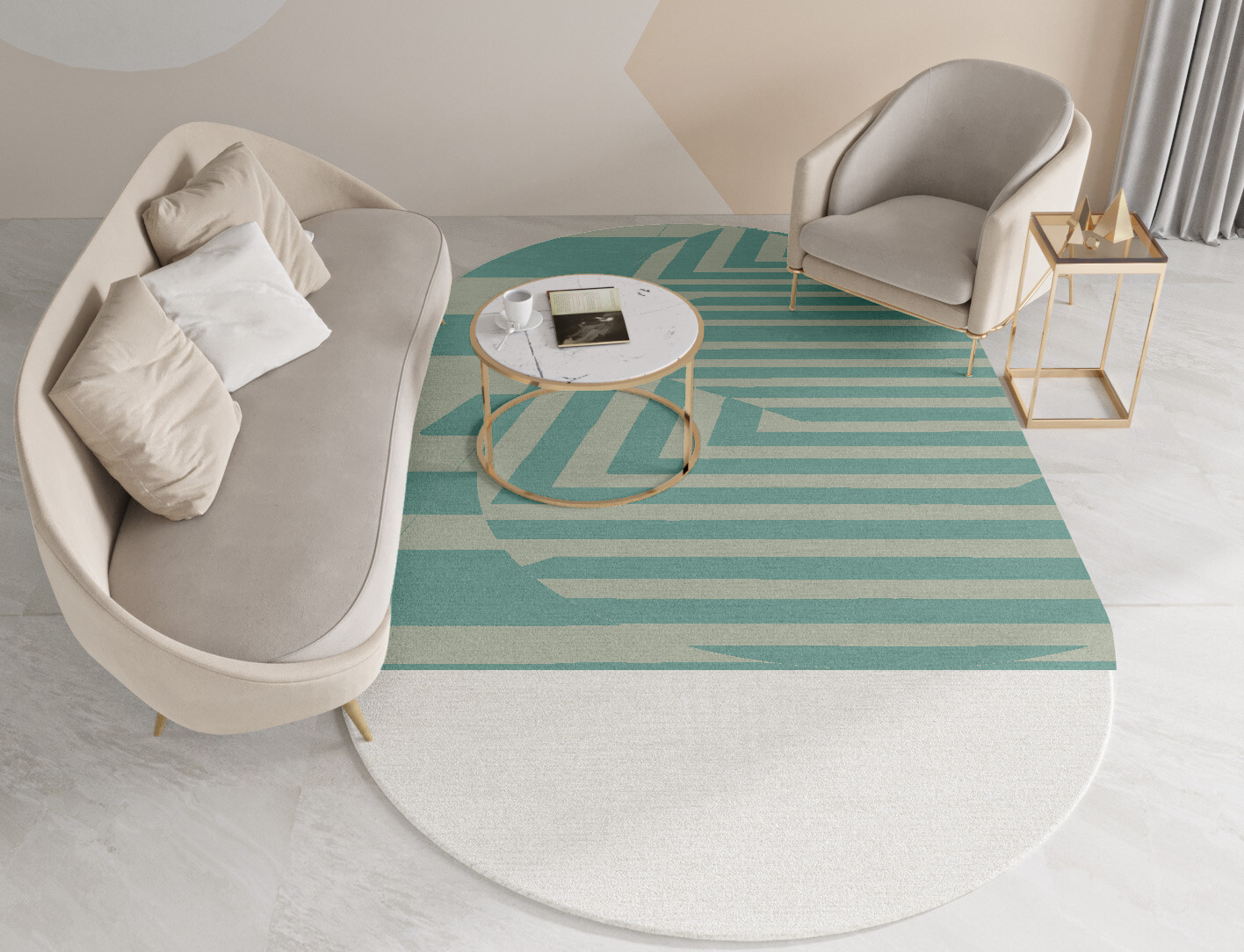 Mark Geometric Capsule Hand Knotted Tibetan Wool Custom Rug by Rug Artisan
