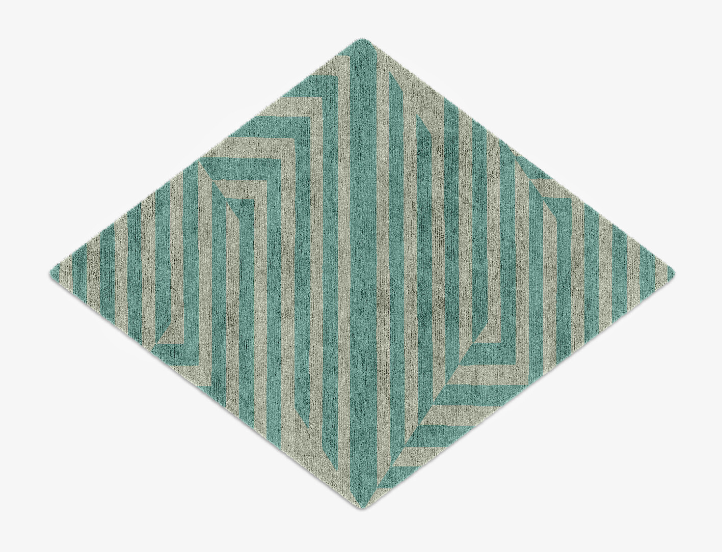 Mark Geometric Diamond Hand Knotted Bamboo Silk Custom Rug by Rug Artisan