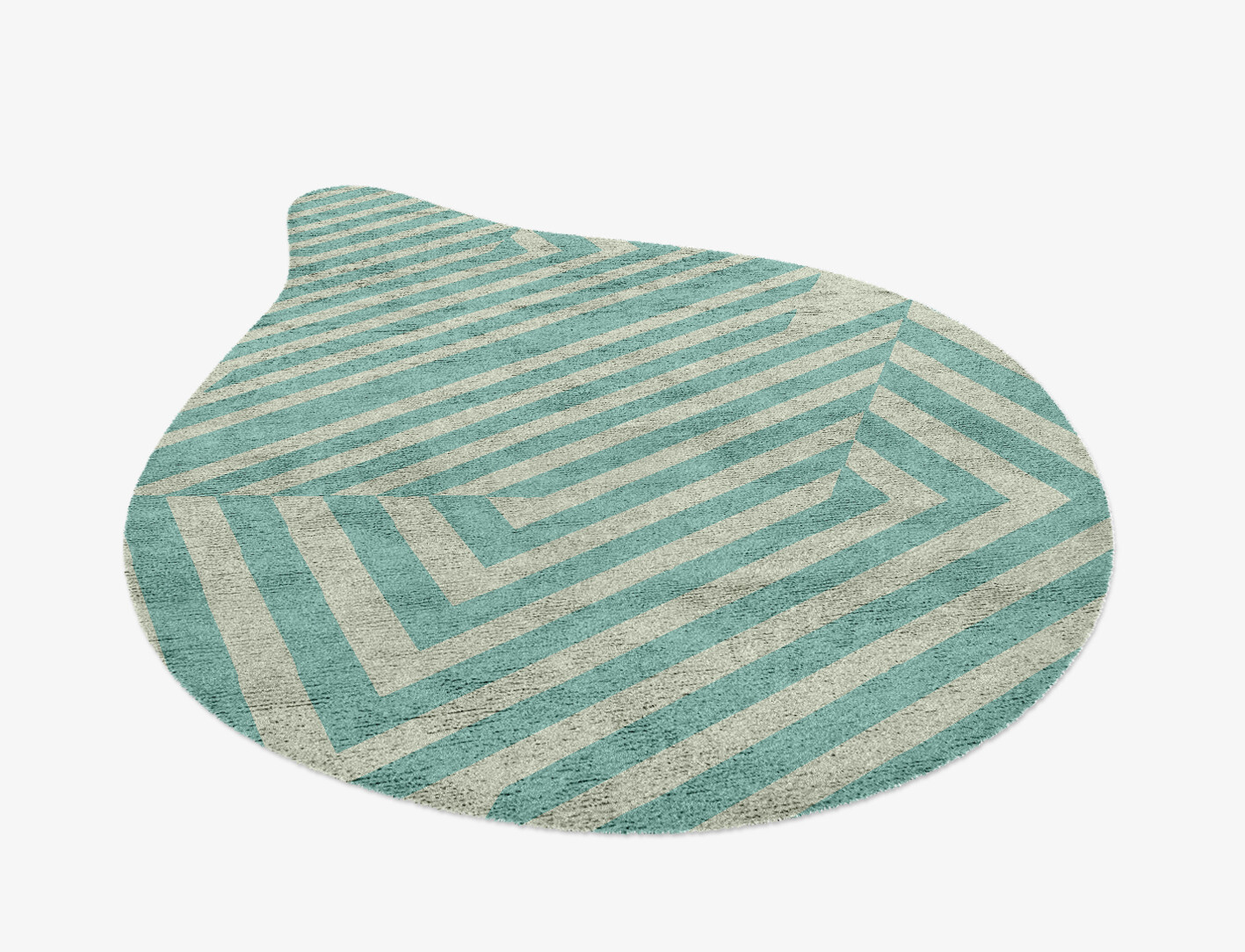 Mark Geometric Drop Hand Knotted Bamboo Silk Custom Rug by Rug Artisan