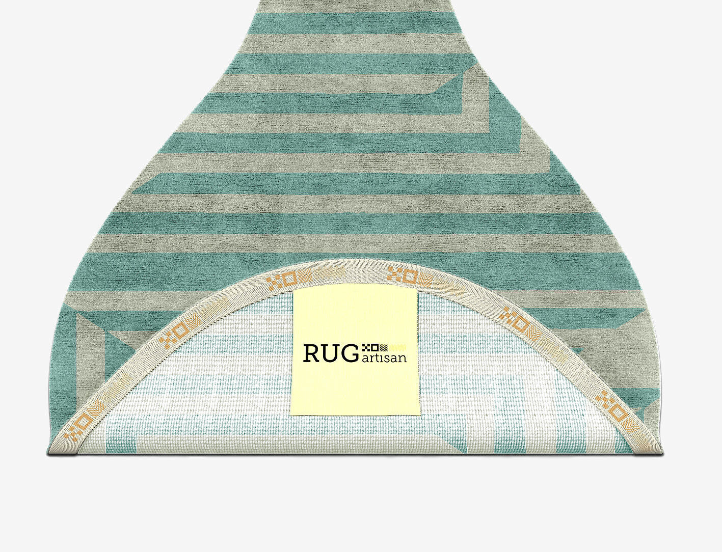 Mark Geometric Drop Hand Knotted Bamboo Silk Custom Rug by Rug Artisan