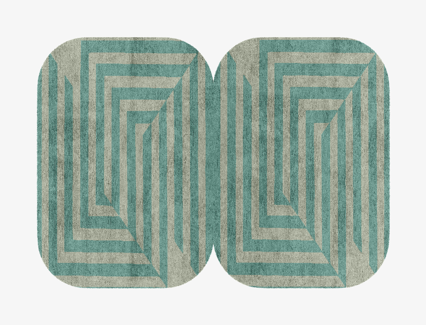 Mark Geometric Eight Hand Knotted Bamboo Silk Custom Rug by Rug Artisan