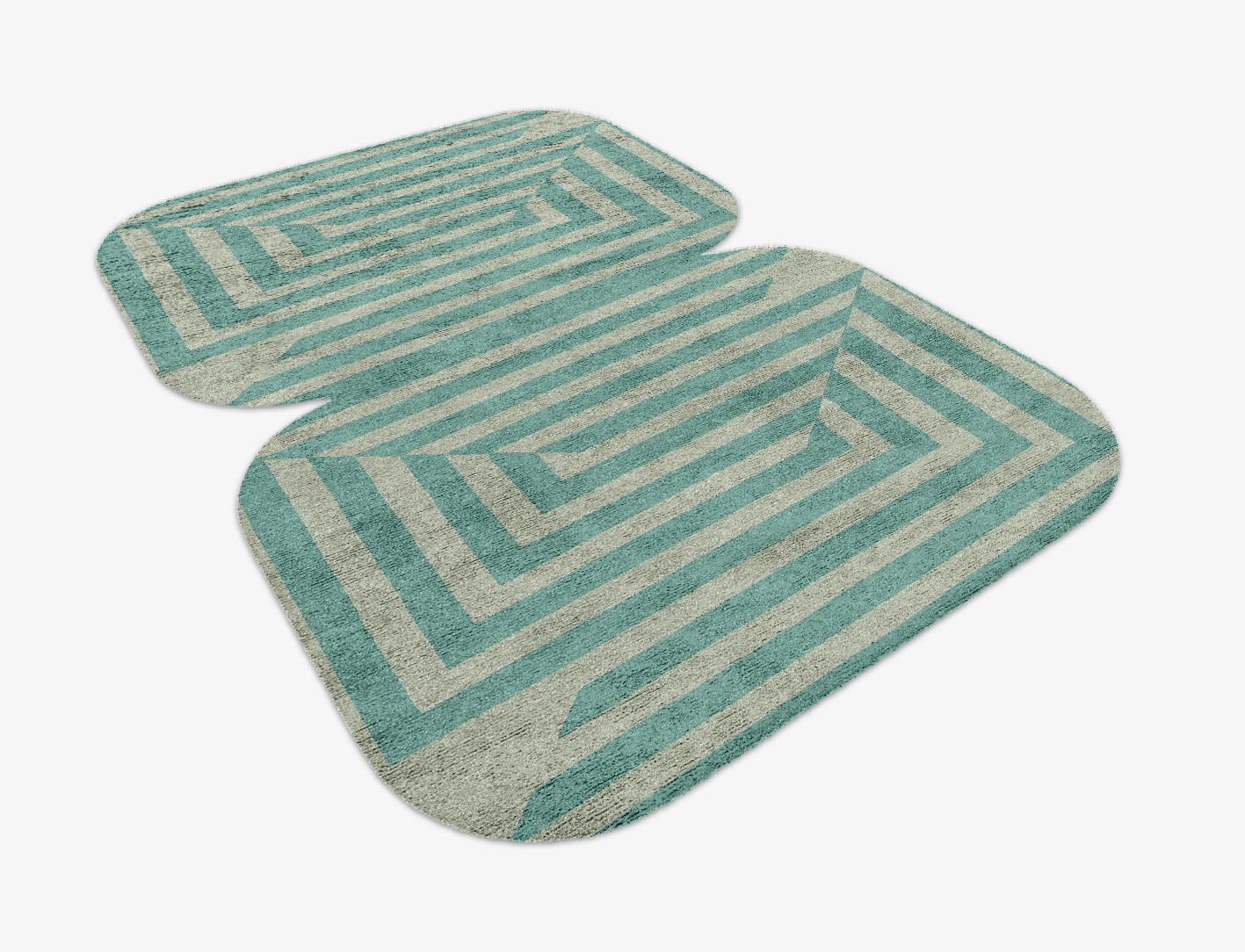 Mark Geometric Eight Hand Knotted Bamboo Silk Custom Rug by Rug Artisan
