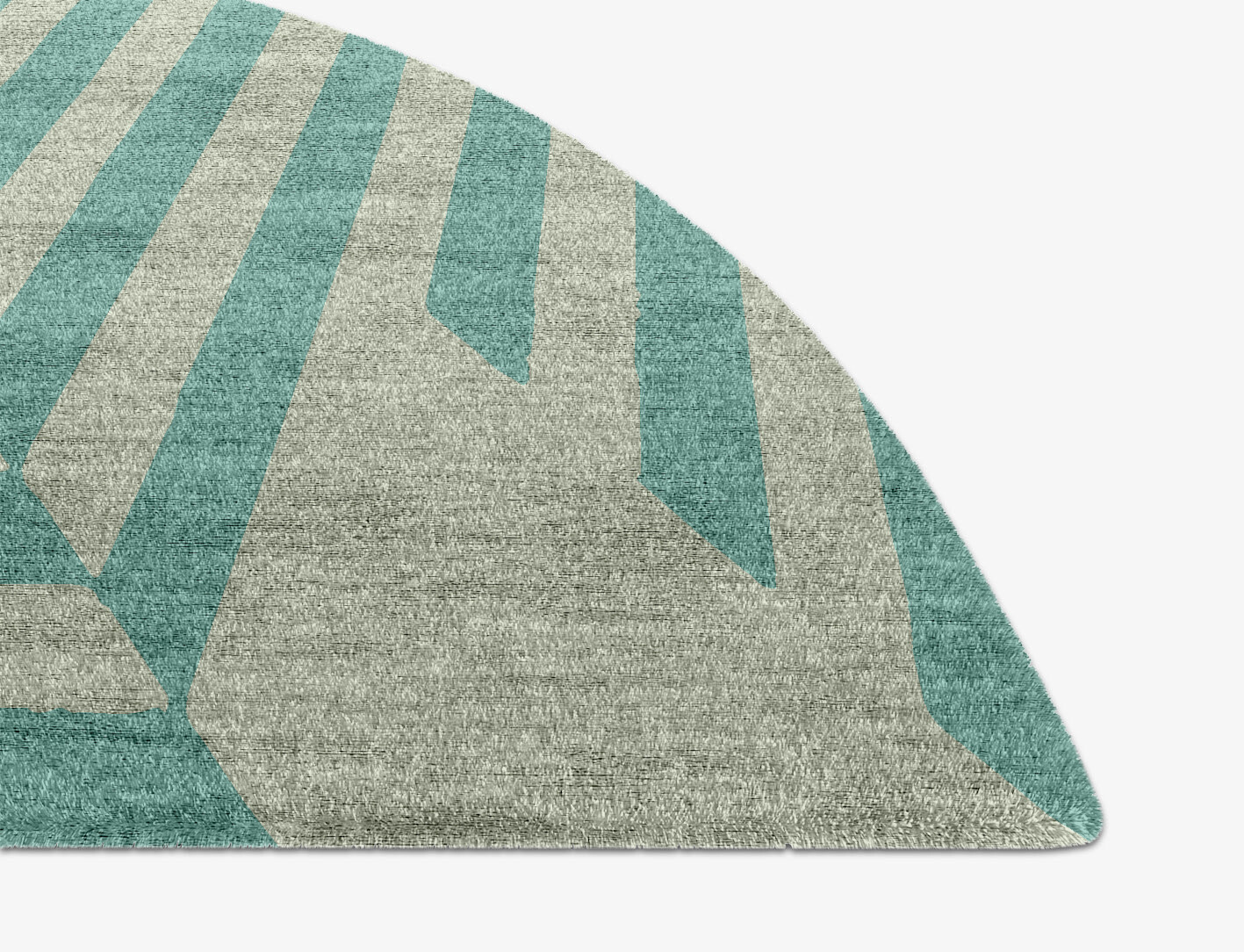 Mark Geometric Halfmoon Hand Knotted Bamboo Silk Custom Rug by Rug Artisan
