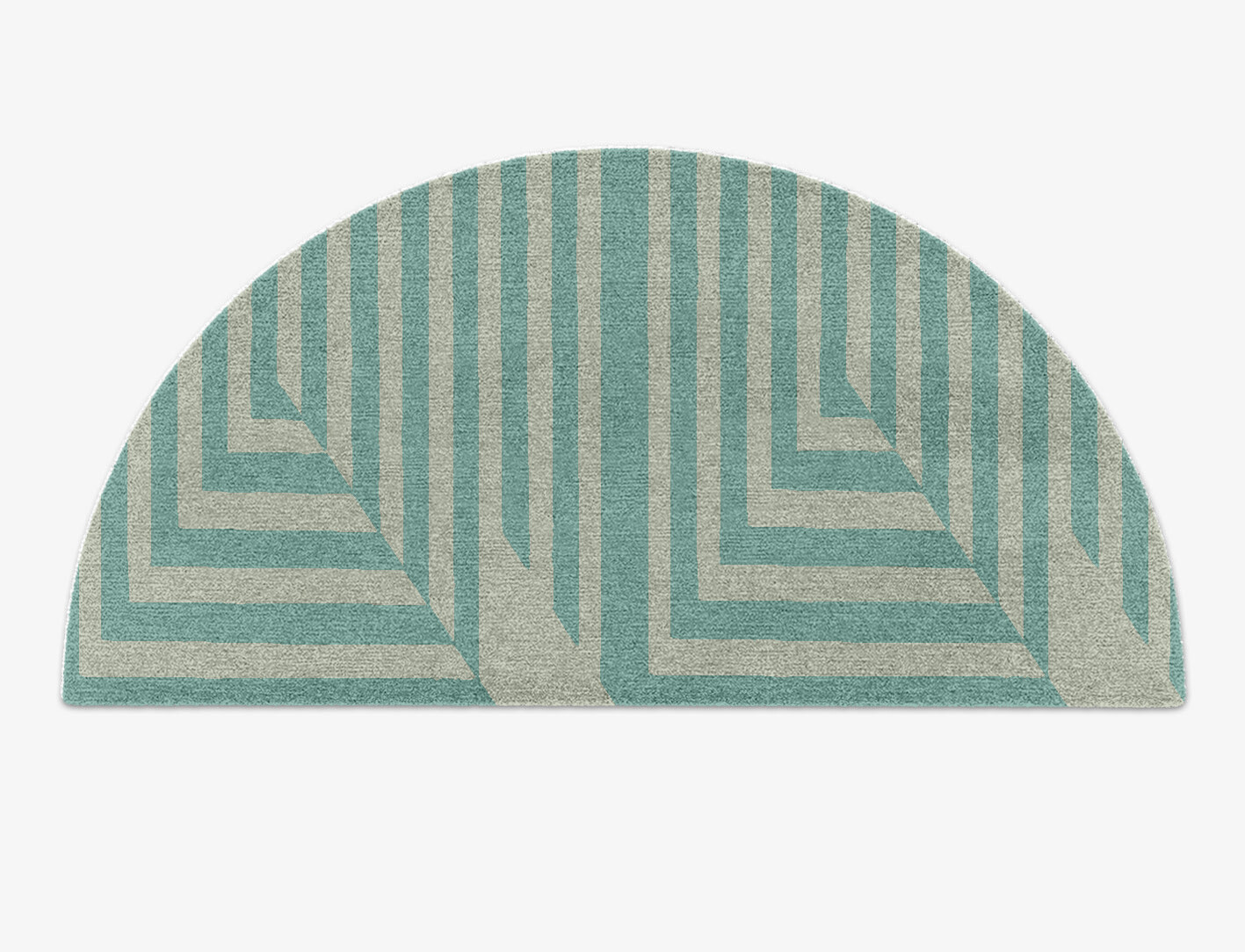 Mark Geometric Halfmoon Hand Knotted Tibetan Wool Custom Rug by Rug Artisan
