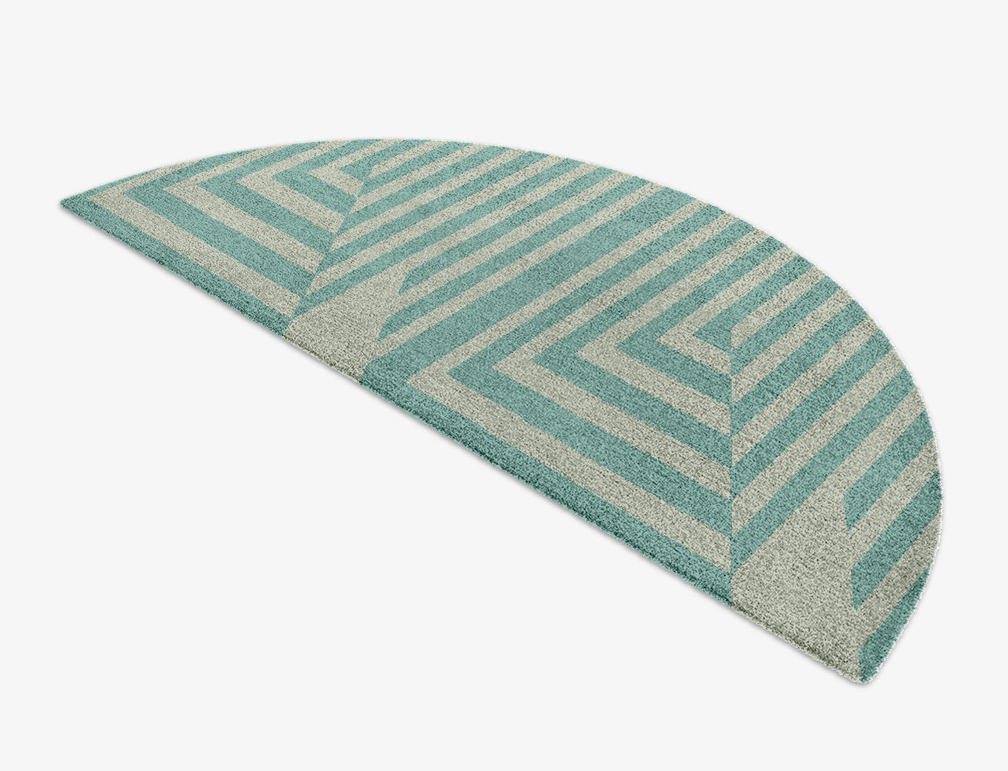 Mark Geometric Halfmoon Hand Knotted Tibetan Wool Custom Rug by Rug Artisan