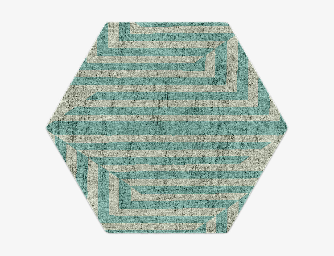 Mark Geometric Hexagon Hand Knotted Bamboo Silk Custom Rug by Rug Artisan