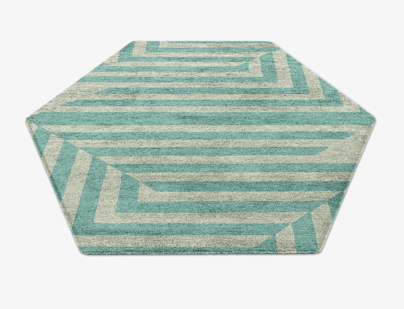 Mark Geometric Hexagon Hand Knotted Bamboo Silk Custom Rug by Rug Artisan