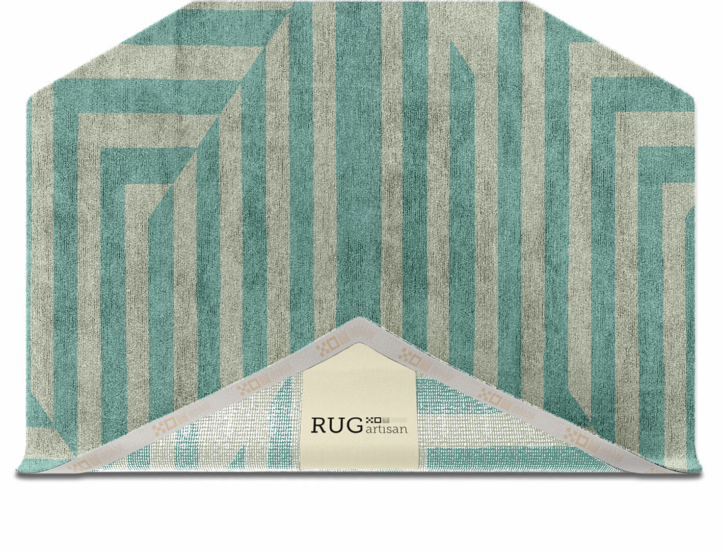 Mark Geometric Hexagon Hand Knotted Bamboo Silk Custom Rug by Rug Artisan