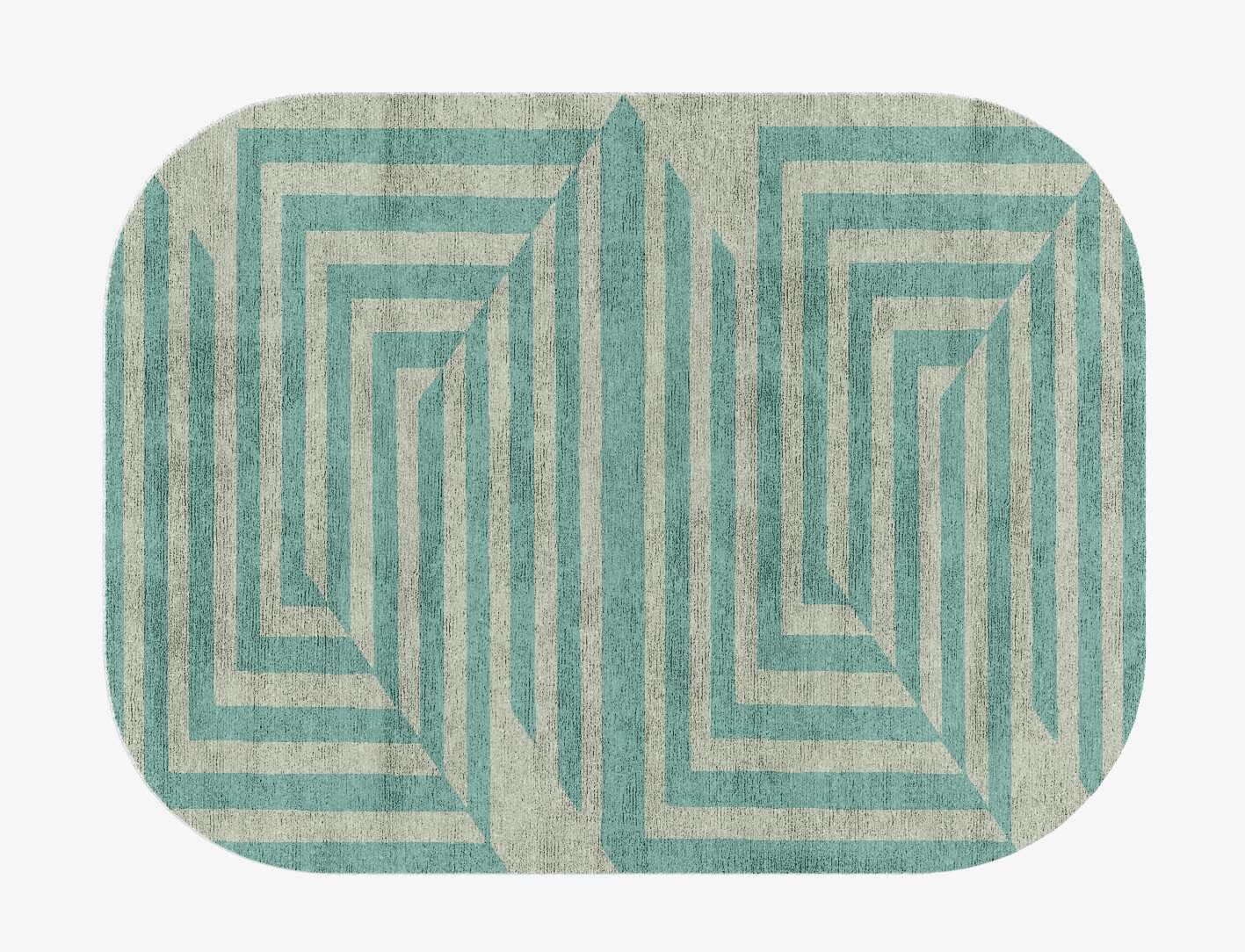 Mark Geometric Oblong Hand Knotted Bamboo Silk Custom Rug by Rug Artisan