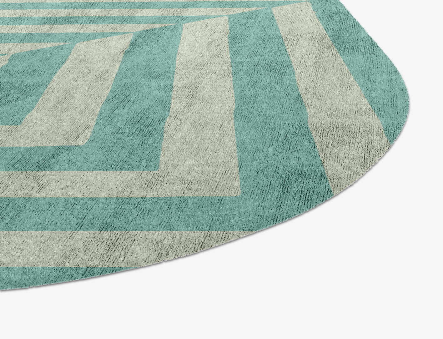Mark Geometric Oblong Hand Knotted Bamboo Silk Custom Rug by Rug Artisan