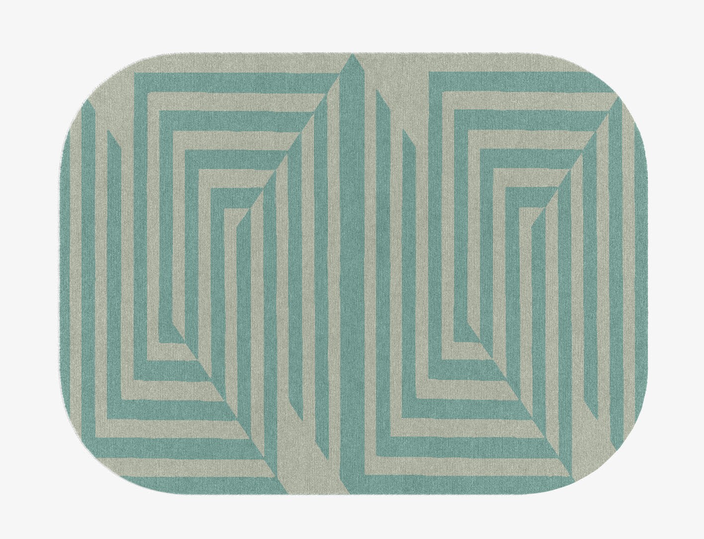 Mark Geometric Oblong Hand Knotted Tibetan Wool Custom Rug by Rug Artisan