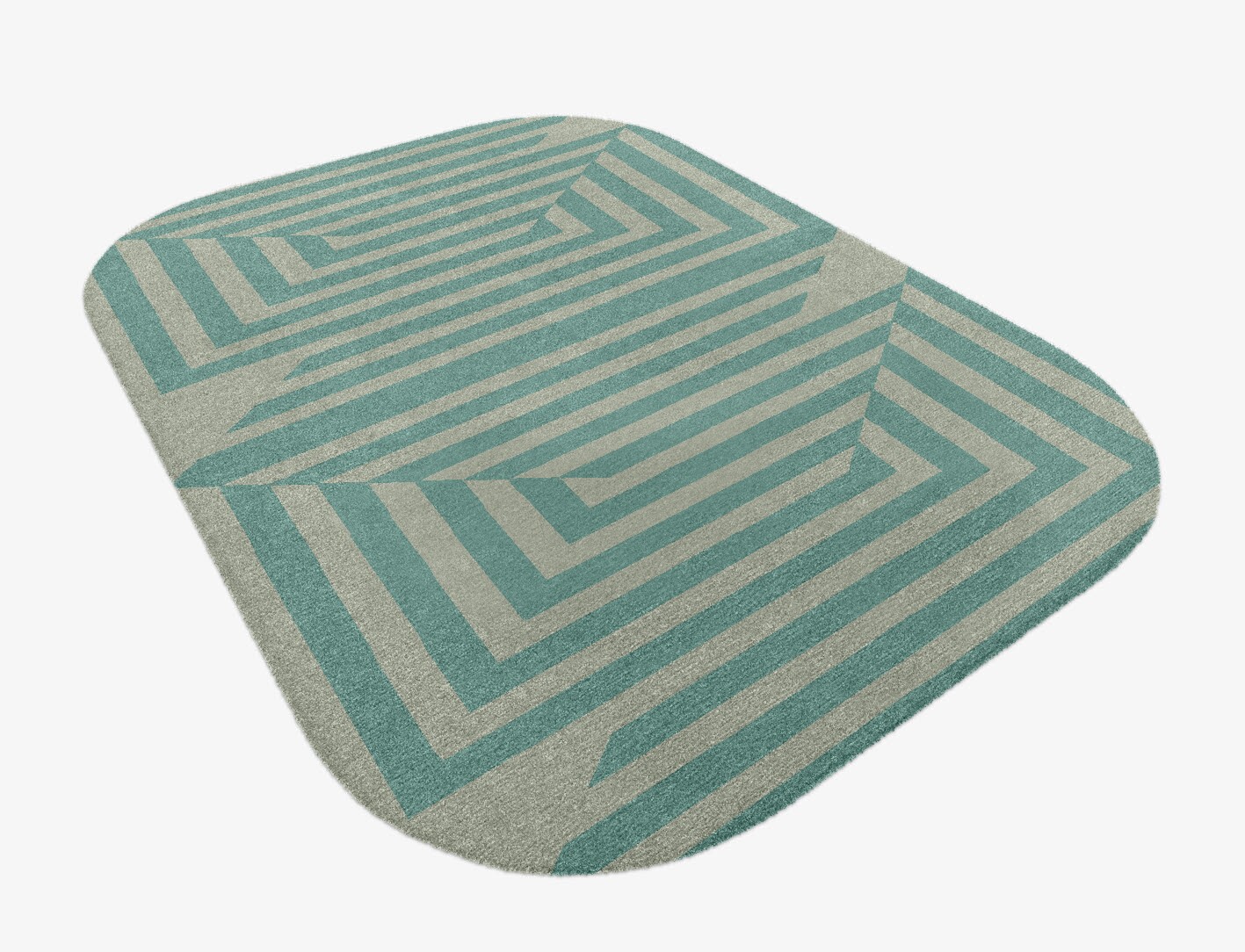 Mark Geometric Oblong Hand Knotted Tibetan Wool Custom Rug by Rug Artisan